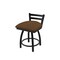 Holland Bar Stool Co 18" Low Back Swivel Vanity Stool, Black Wrinkle, Rein Thatch Seat 41118BW026 - alternate 1